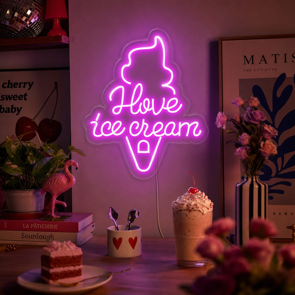 "Have Ice Cream" Enseigne Lumineuse en Néon