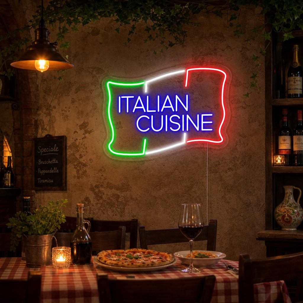 "ITALIAN CUISINE" Lumineuse en Néon