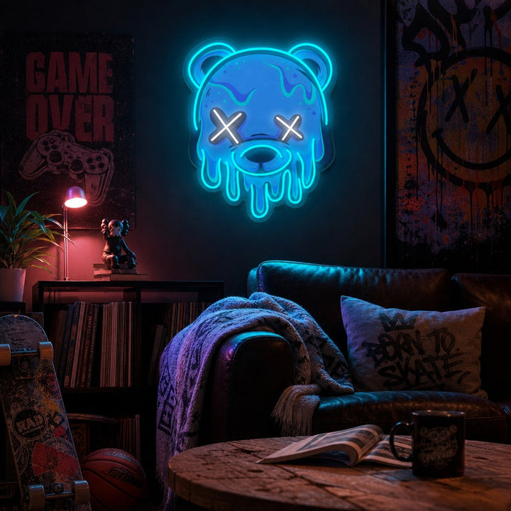 "Ours de la tête de glace" Enseigne néon LED imprimée UV