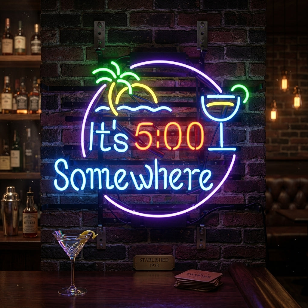 "Its 500 Somewhere" Enseigne Lumineuse en Néon