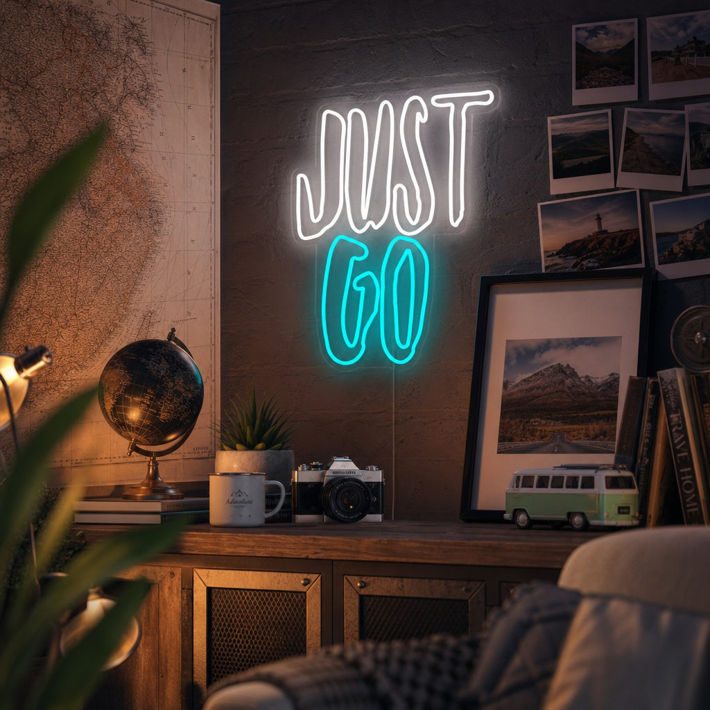 "Just Go" Enseigne Lumineuse en Néon