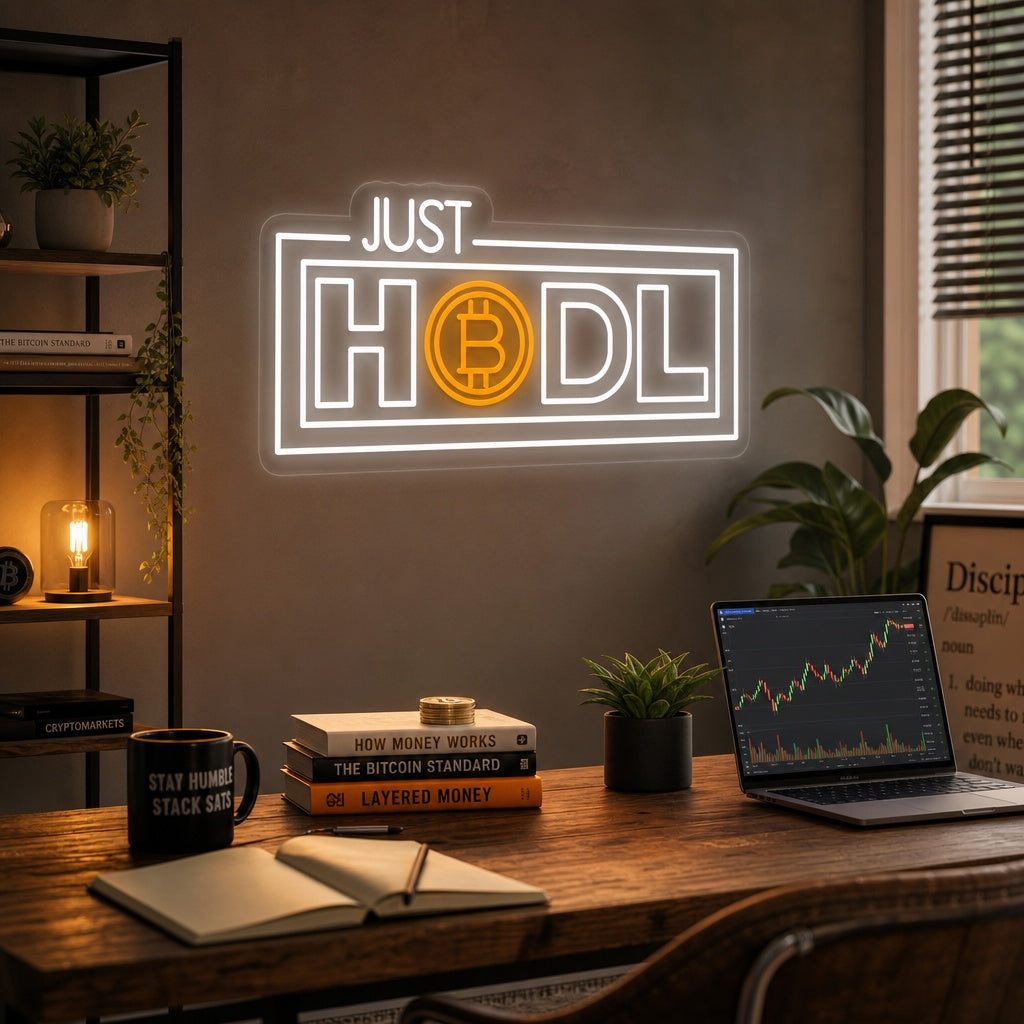 "Just Hodl, Crypto" Lumineuse en Néon