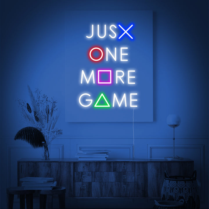 "Just One More Game, Décoration De Jeu" Enseigne Lumineuse en Néon