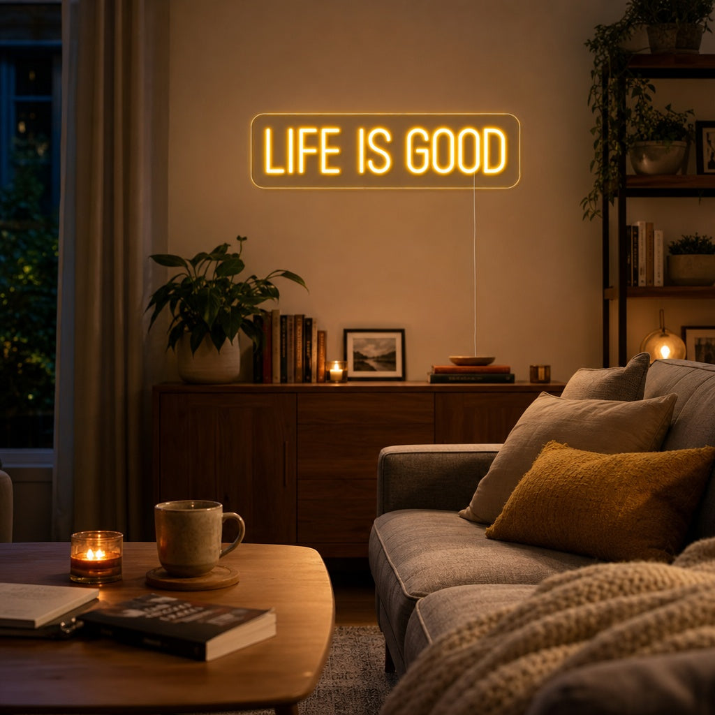 "Life is Good" Enseigne Lumineuse en Néon