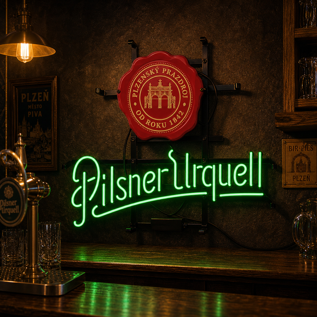 Light Green Pilsner Urquell Budweiser Clydesdale Coaster Enseigne Lumineuse en Néon