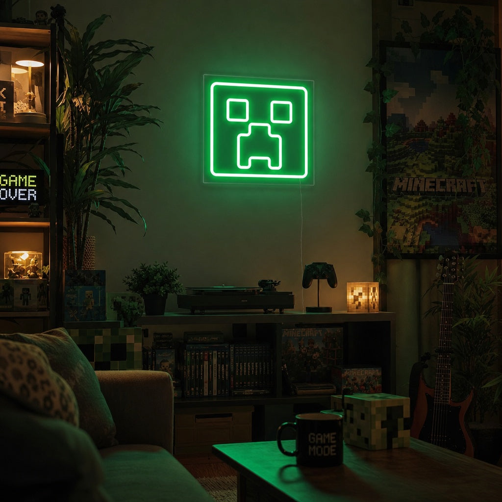 "Mcraft, Décoration De Salle De Jeu" Enseigne Lumineuse en Néon