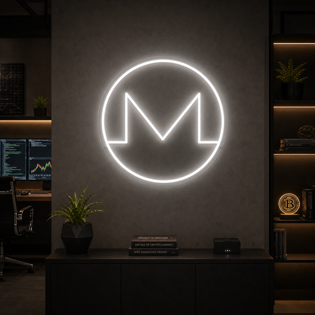 "Cryptomonnaie Monero (Xmr)" Enseigne Lumineuse en Néon