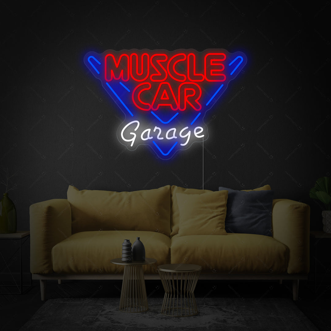 "Muscle Car Garage" Enseigne Lumineuse en Néon