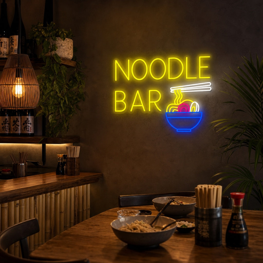 Noodle Bar Enseigne néon, Décoration de restaurant japonais
