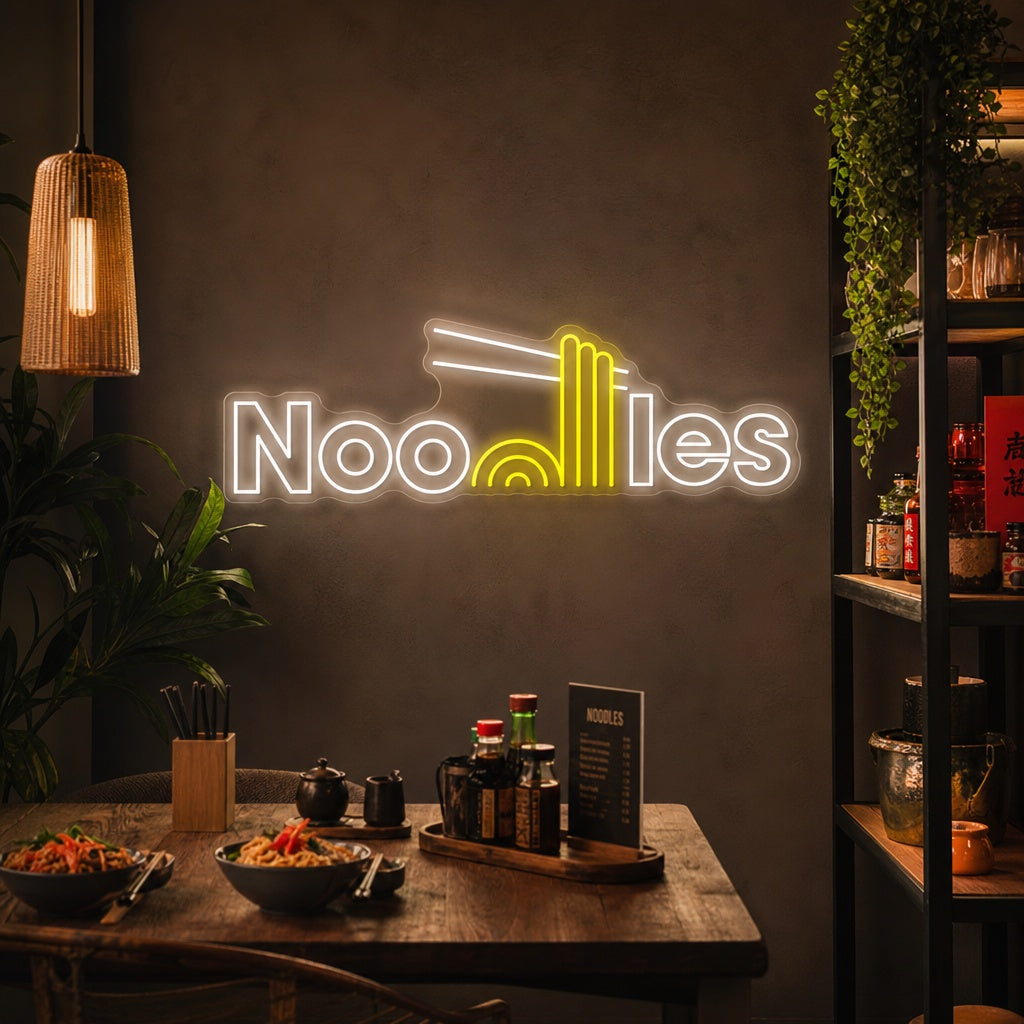 Noodles Enseigne néon, Décoration de restaurant japonais