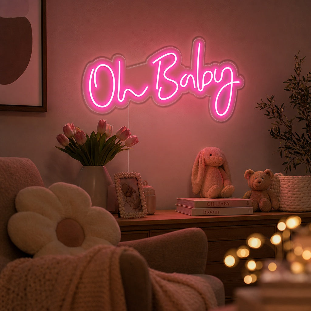 "Oh Baby" Enseigne Lumineuse en Néon
