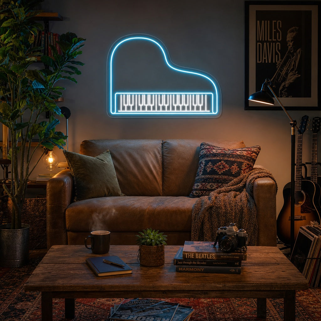 "Piano" Enseigne Lumineuse en Néon