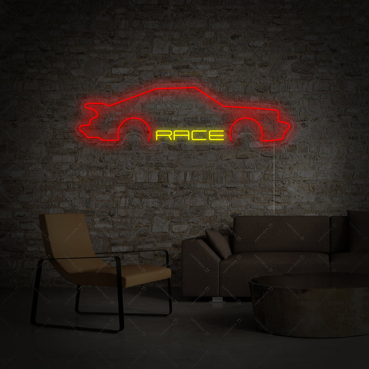 "Voiture, Race" Lumineuse en Néon