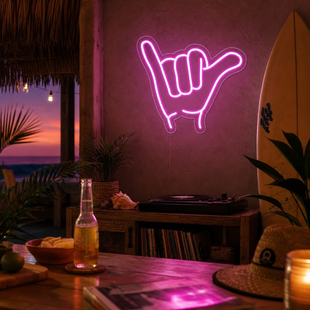 "Shaka" Enseigne Lumineuse en Néon