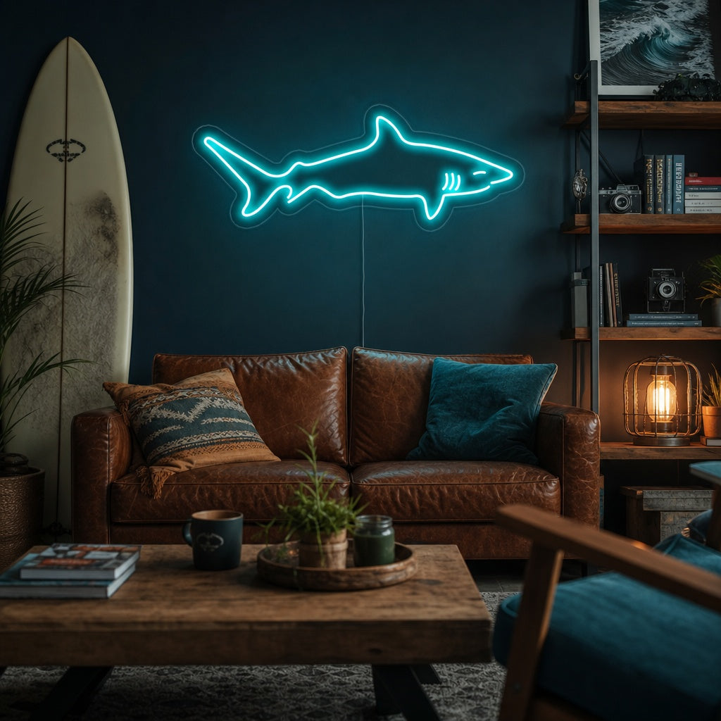 "Requin" Enseigne Lumineuse en Néon
