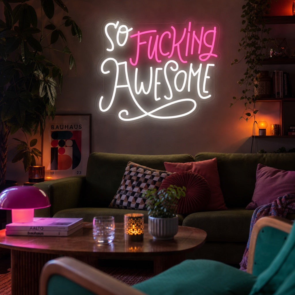 "So Fucking Awesome" Enseigne Lumineuse en Néon