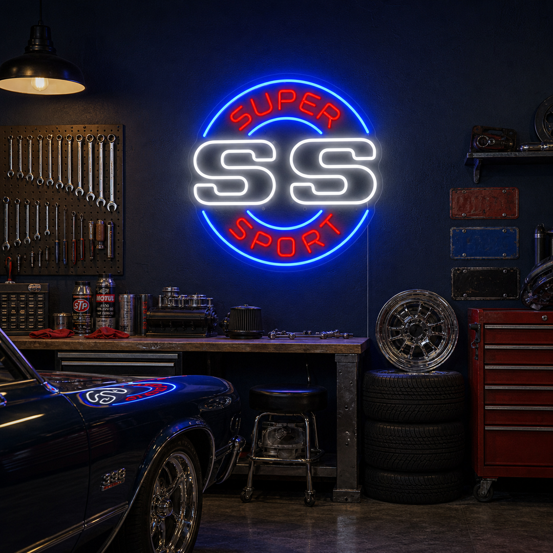 "Ss Super Sport" Enseigne Lumineuse en Néon