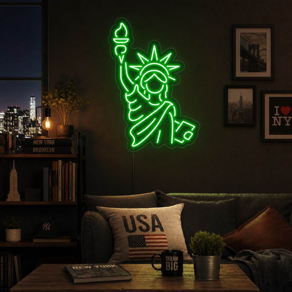 "Statue De La Liberté" Enseigne Lumineuse en Néon