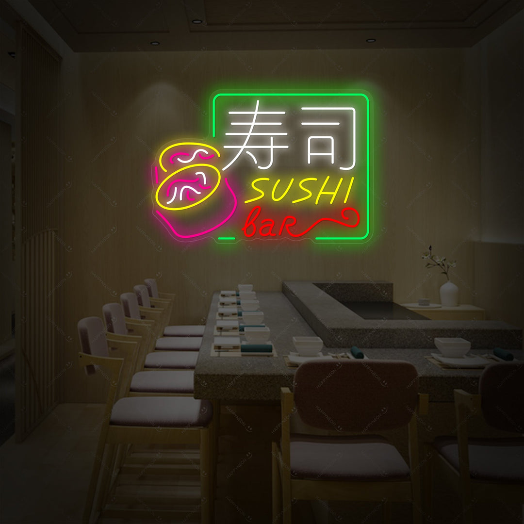 Sushi Bar Enseigne néon, Décoration de restaurant japonais