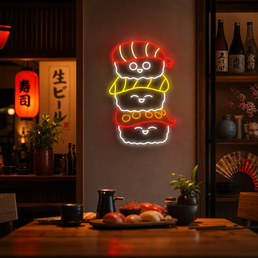Sushi Enseigne néon, Décoration de restaurant japonais