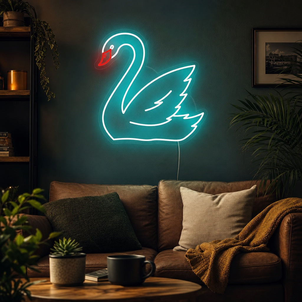 "Animal Cygne" Enseigne Lumineuse en Néon