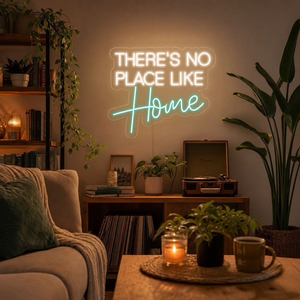 "Theres No Place Like Home" Enseigne Lumineuse en Néon