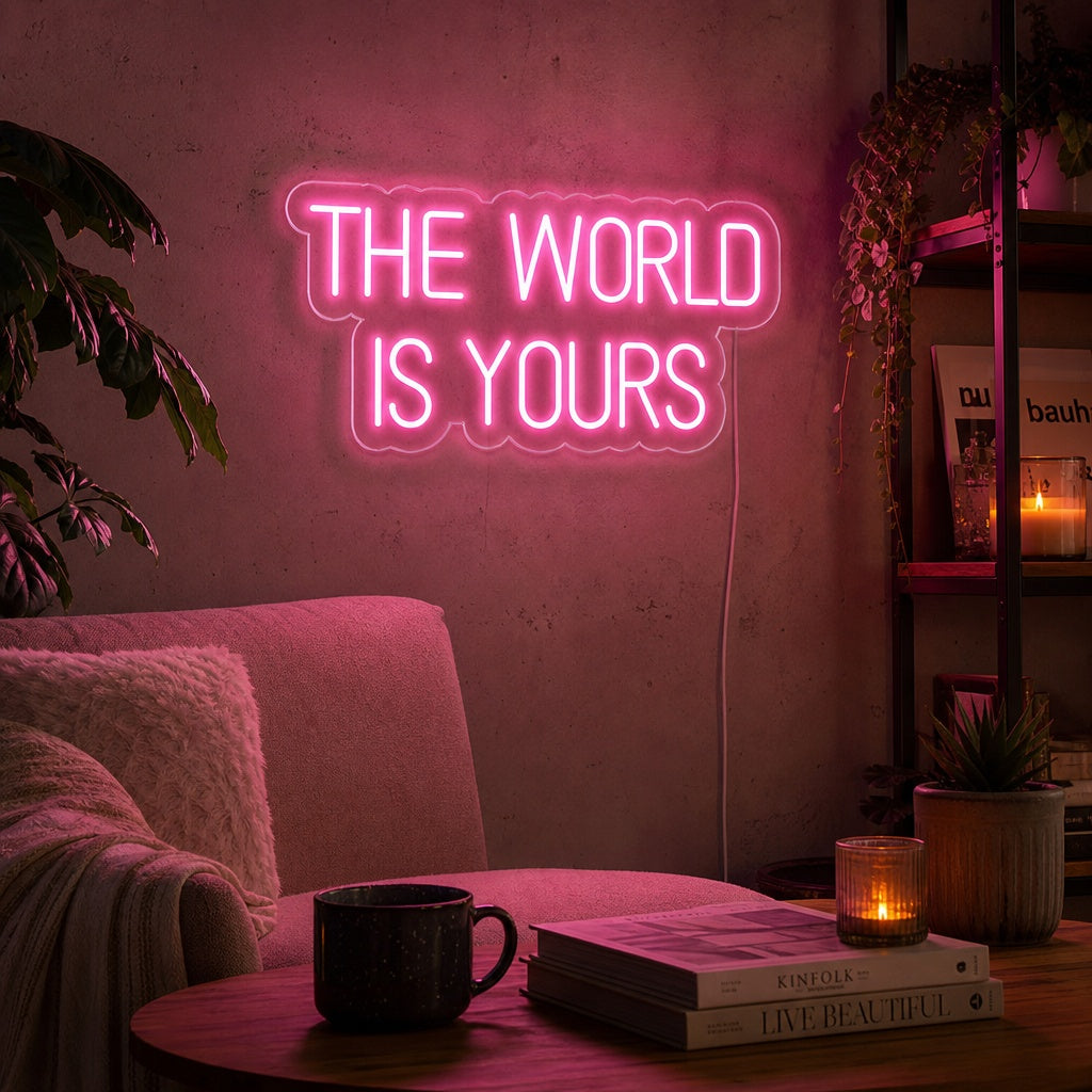 "The World is Yours" Enseigne Lumineuse en Néon