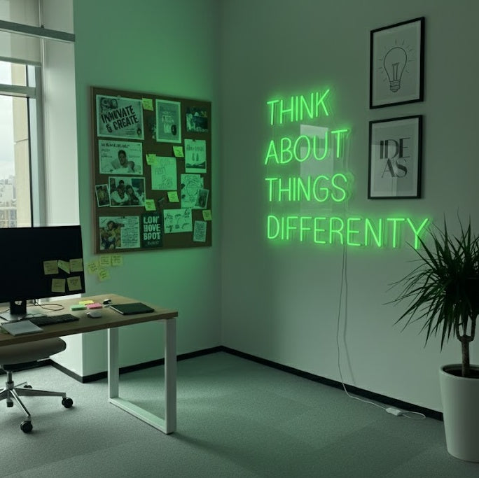 "Think About Things Differently" Enseigne Lumineuse en Néon