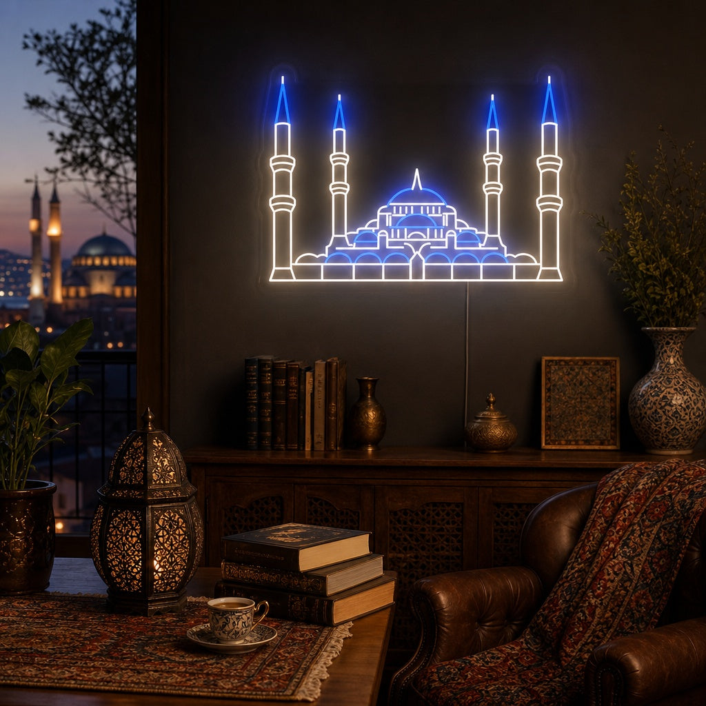 "Mosquée De Turquie" Enseigne Lumineuse en Néon
