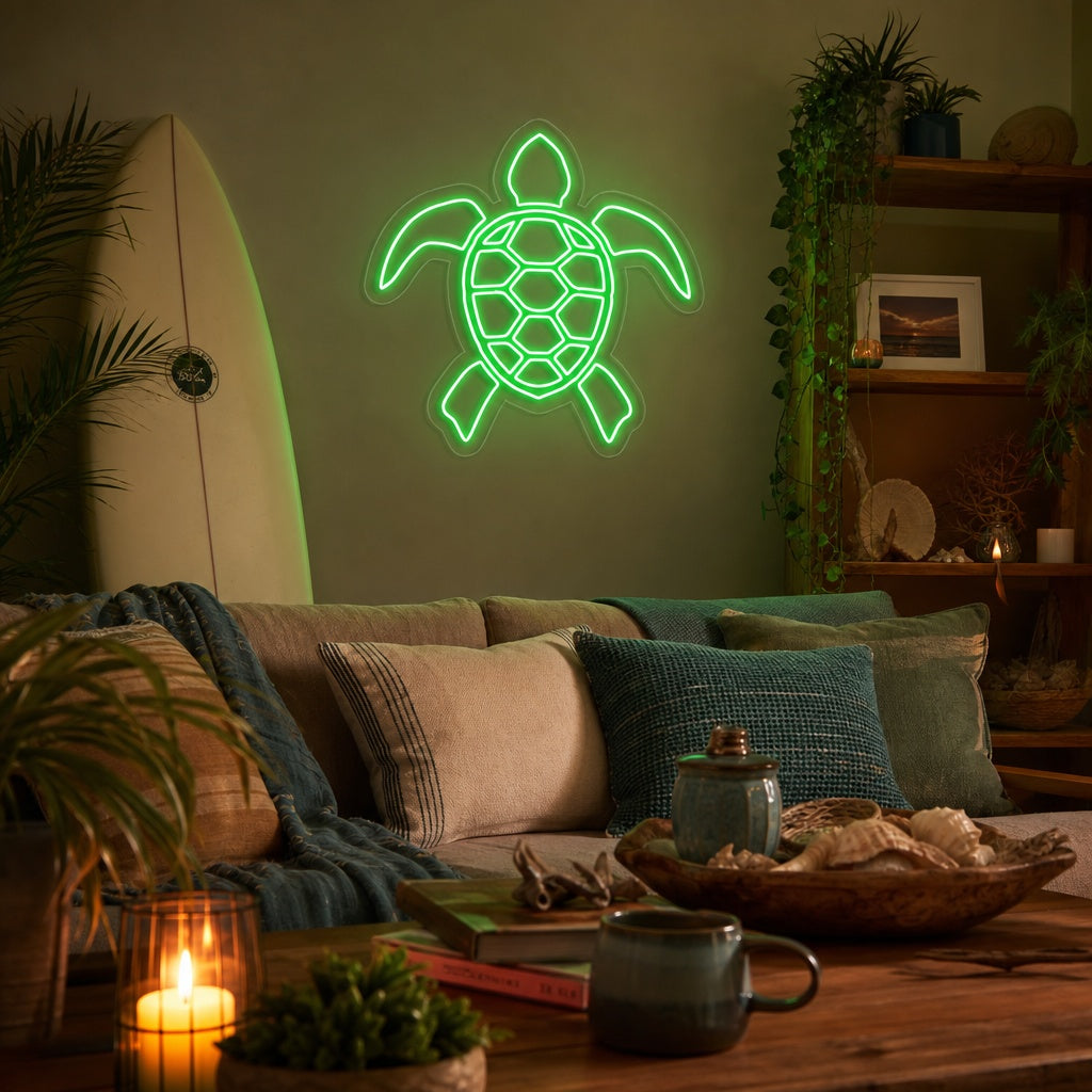 "Tortue" Enseigne Lumineuse en Néon