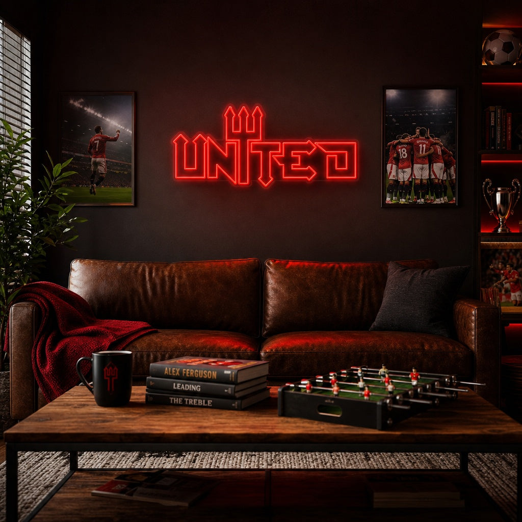 "United Équipe De Football" Enseigne Lumineuse en Néon
