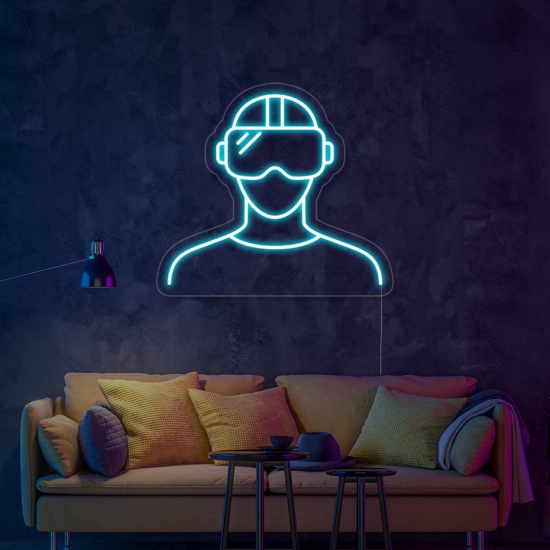 "Casque VR" Enseigne Lumineuse en Néon