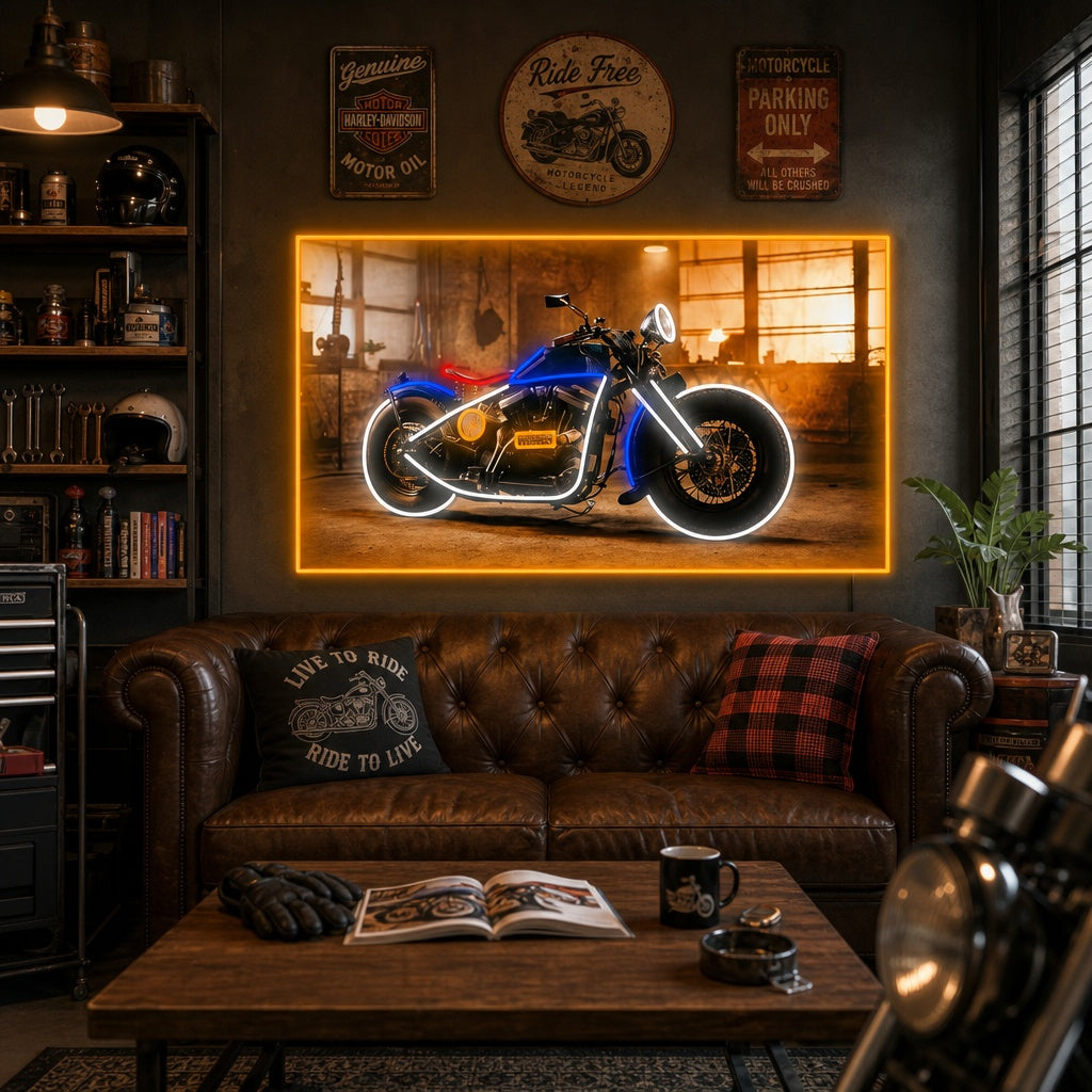"Moto Bobber Vintage" Enseigne néon
