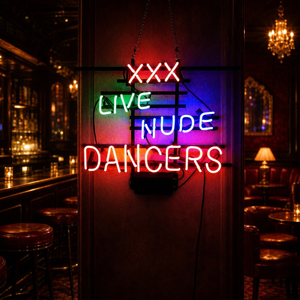 "XXX Live Nudes Dancers" Enseigne Lumineuse en Néon