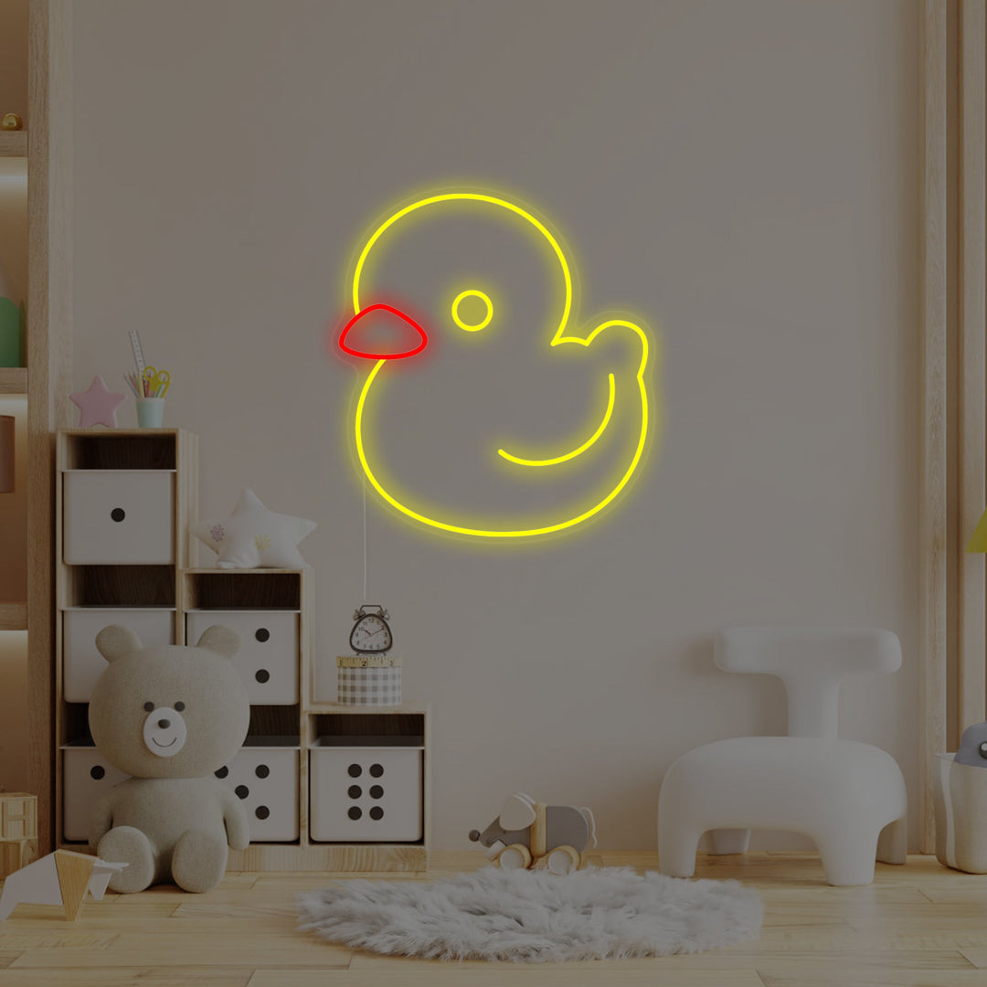 "Canard Jaune, Décoration De Chambre D'Enfant" Enseigne Lumineuse en Néon