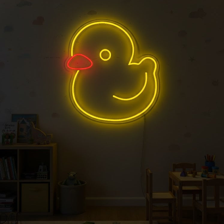 "Canard Jaune, Décoration De Chambre D'Enfant" Enseigne Lumineuse en Néon