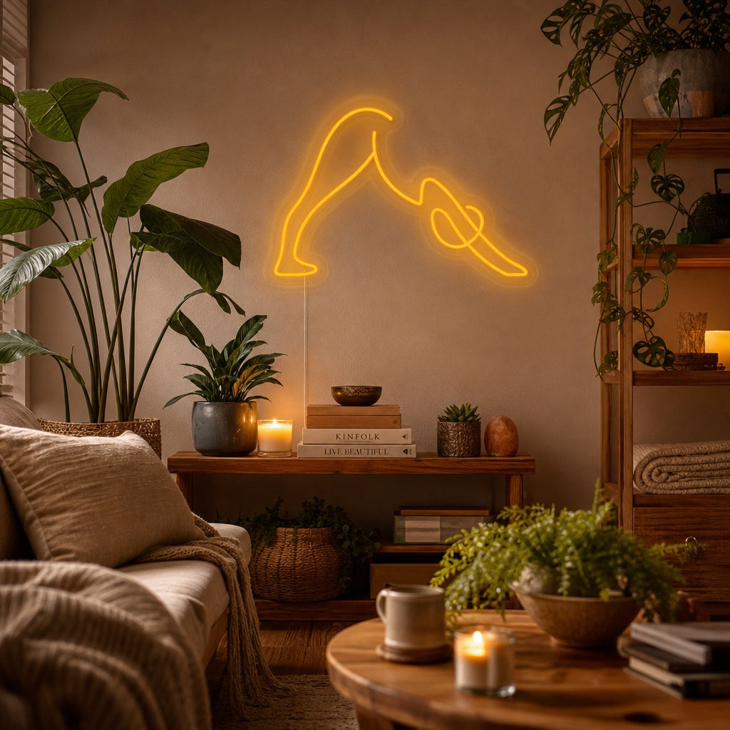 "Pose De Yoga" Enseigne Lumineuse en Néon
