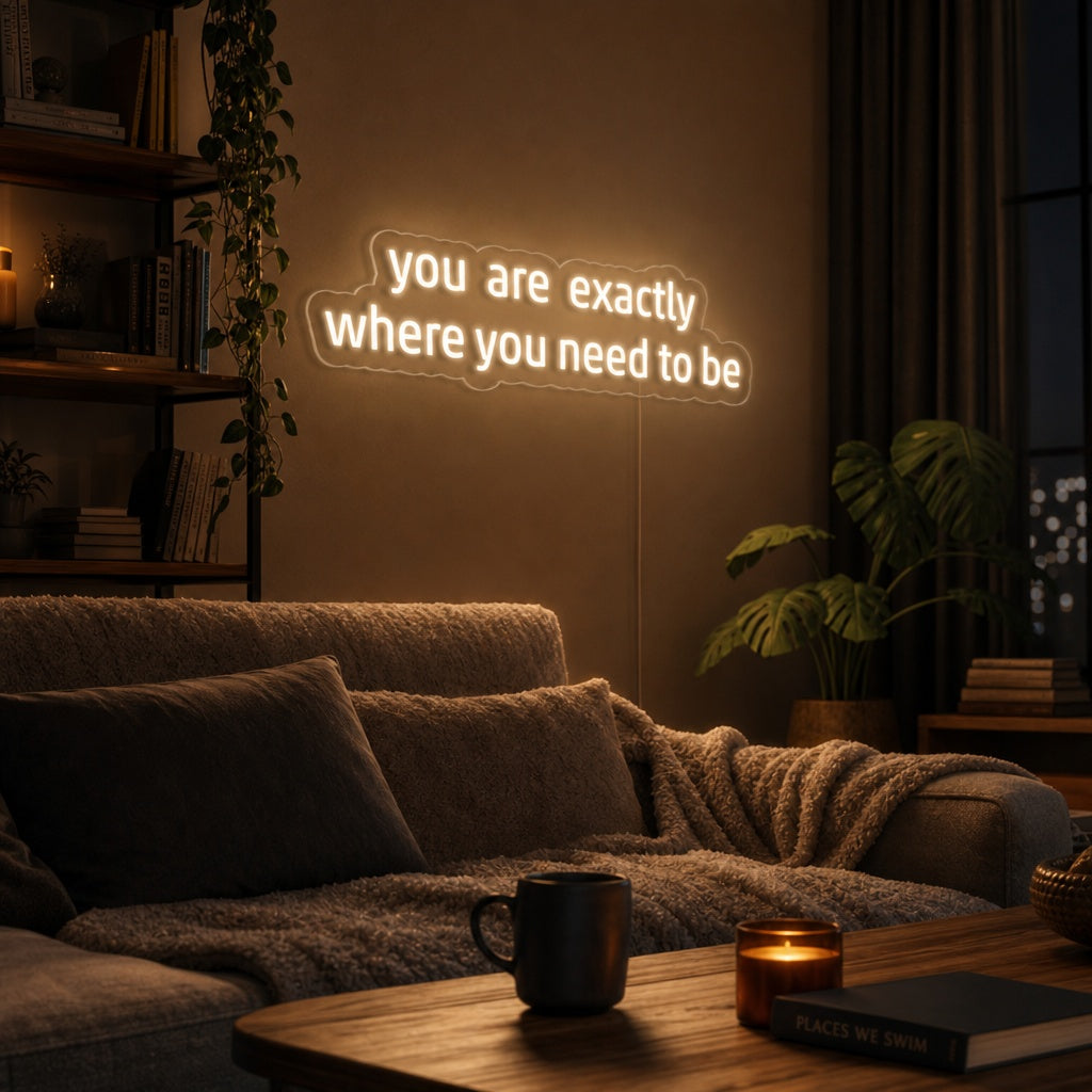 "You Are Exactly Where You Need To Be" Enseigne Lumineuse en Néon