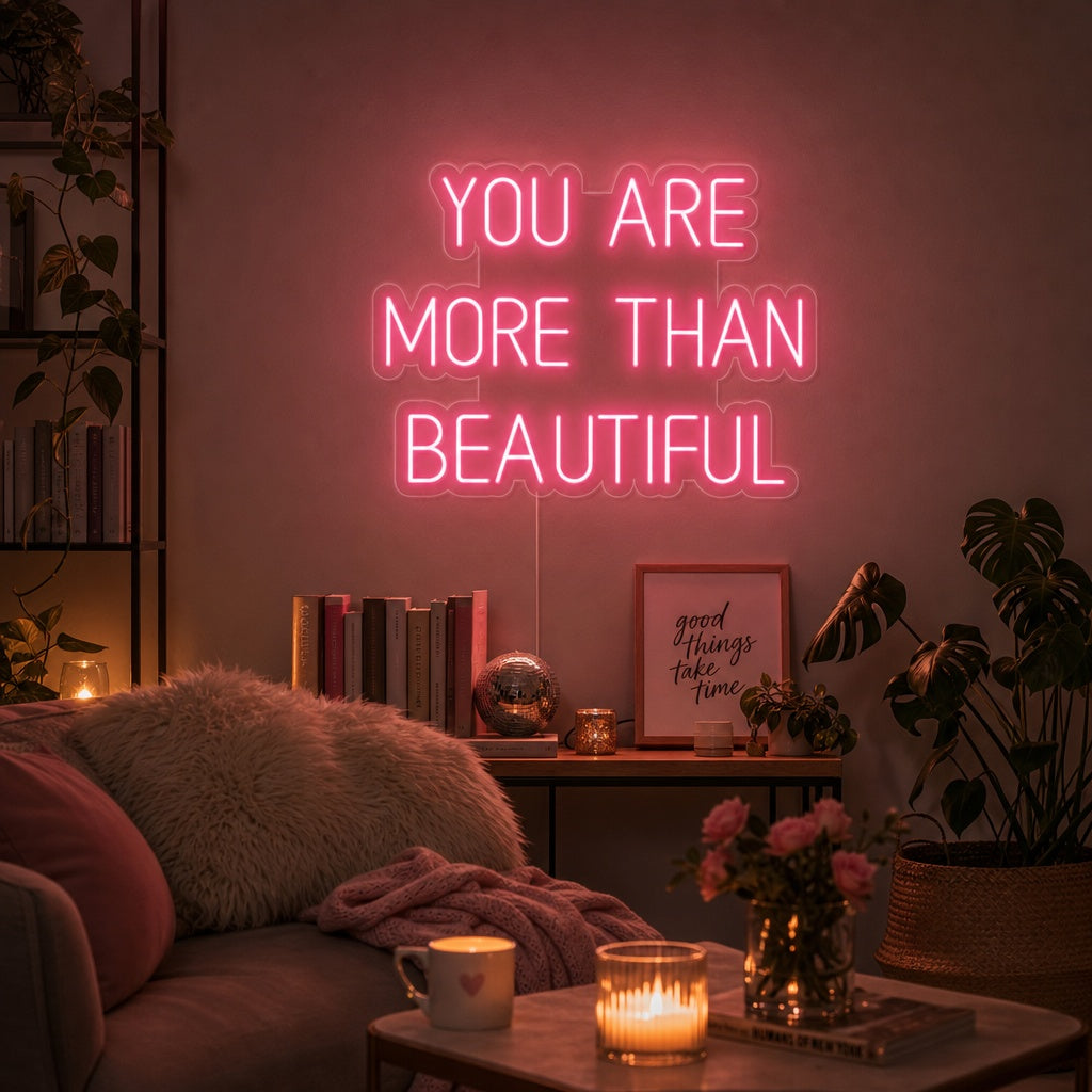"You Are More Than Beautiful" Enseigne Lumineuse en Néon