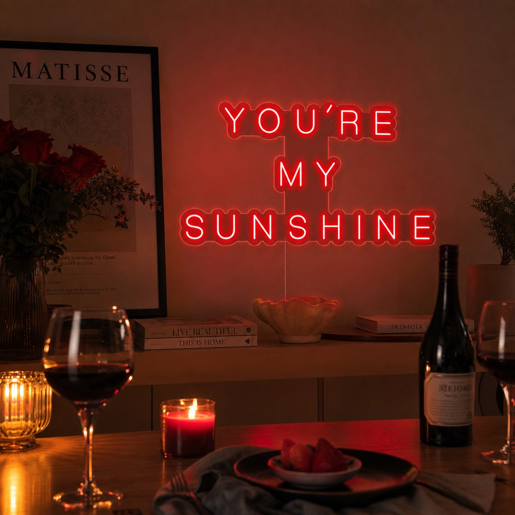 "You Are My Sunshine" Enseigne Lumineuse en Néon