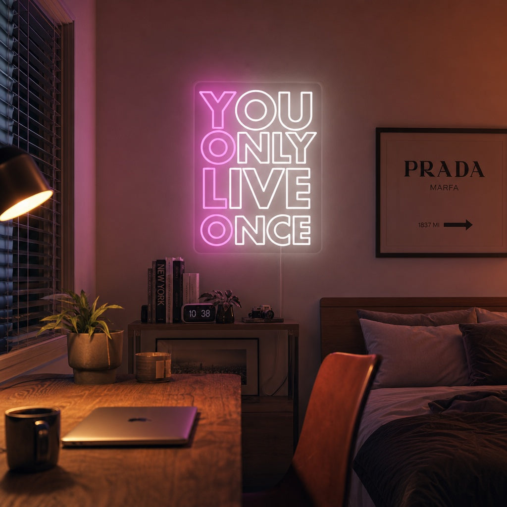 "You Only Live Once" Enseigne Lumineuse en Néon