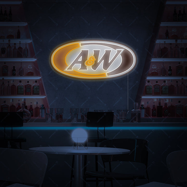 "Logo de la bière A&W" Enseigne néon