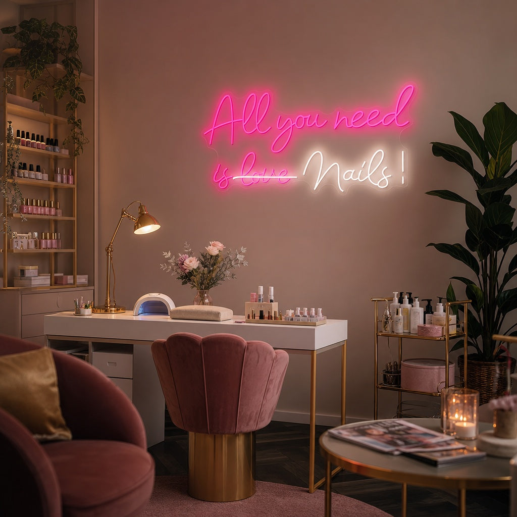 "All You Need Is Nails" Enseigne néon