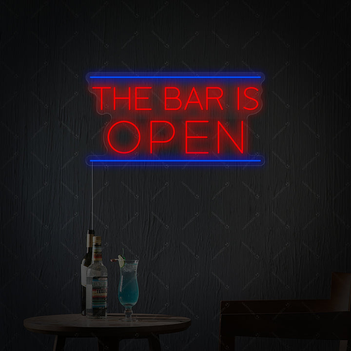 "Bar Is Open" Enseigne néon