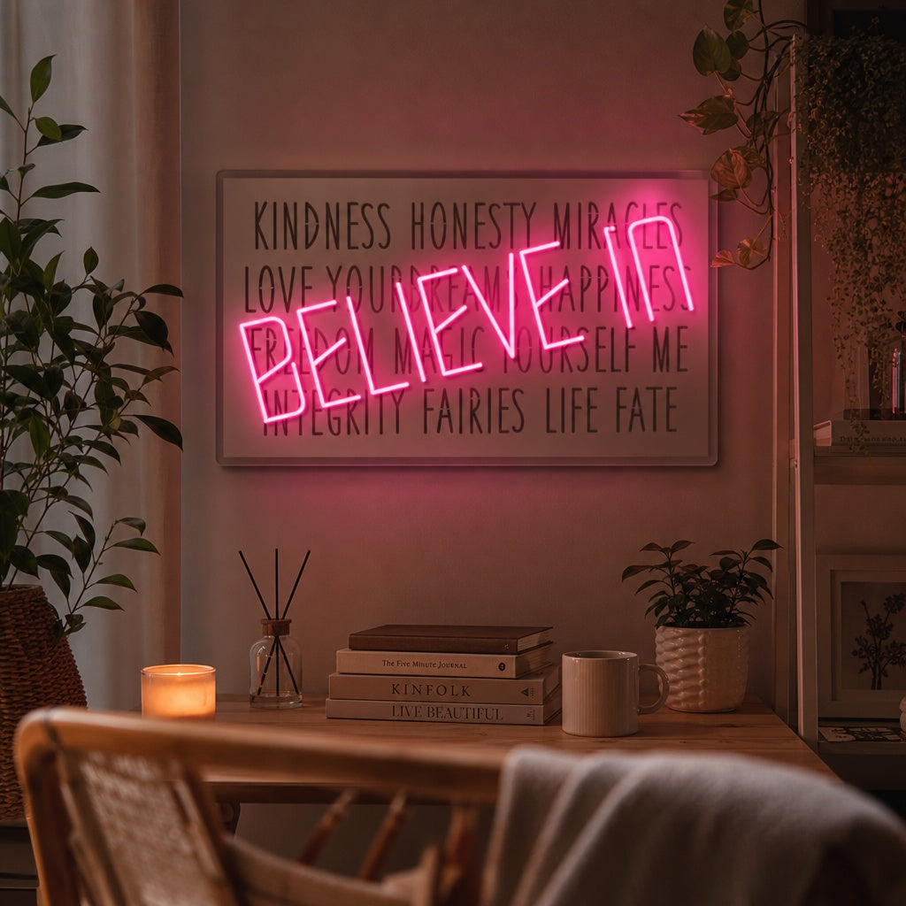 "Believe In" Enseigne néon