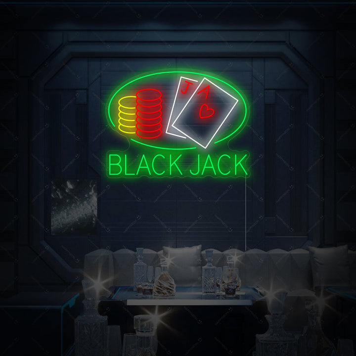 "Black Jack" Enseigne néon