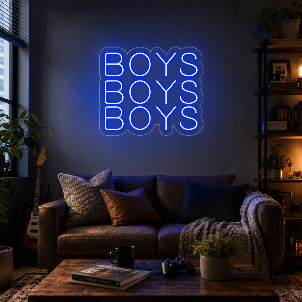 "Boys Boys Boys" Enseigne Lumineuse en Néon