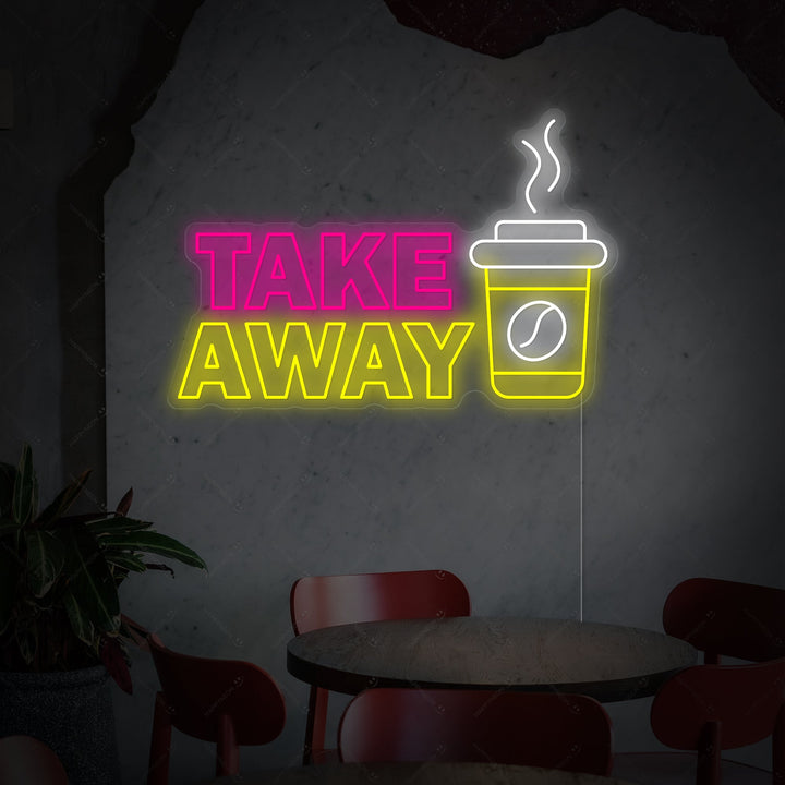 "Coffee Take Away" Enseigne néon
