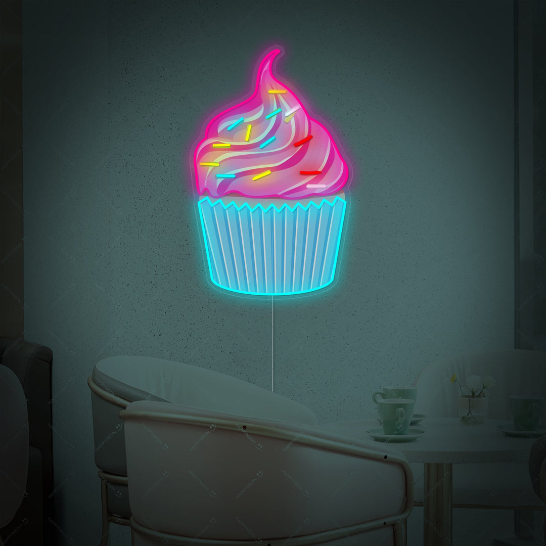 "Cupcake avec saupoudrage coloré" Enseigne néon