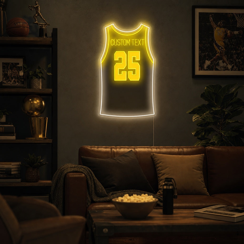 "Maillot de basket personnalisé" Enseigne néon